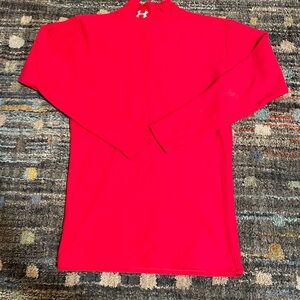 Large Under Armour Red Compression Mock Neck